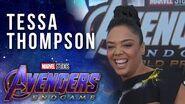 Tessa Thompson on suriving the snap at the Avengers Endgame Premiere