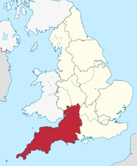 Map of South West England