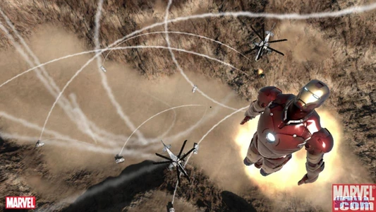 Iron Man Escaping Helicopters