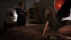 Hale speaks with  in her bedroom