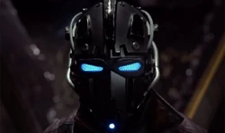  enters the  with his helmet on