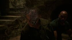 Pachakutiq's face shows after being punched by 