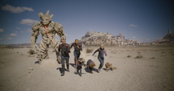 The Guardians running into battle