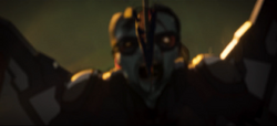 Zombie Wilson is bisected by Okoye