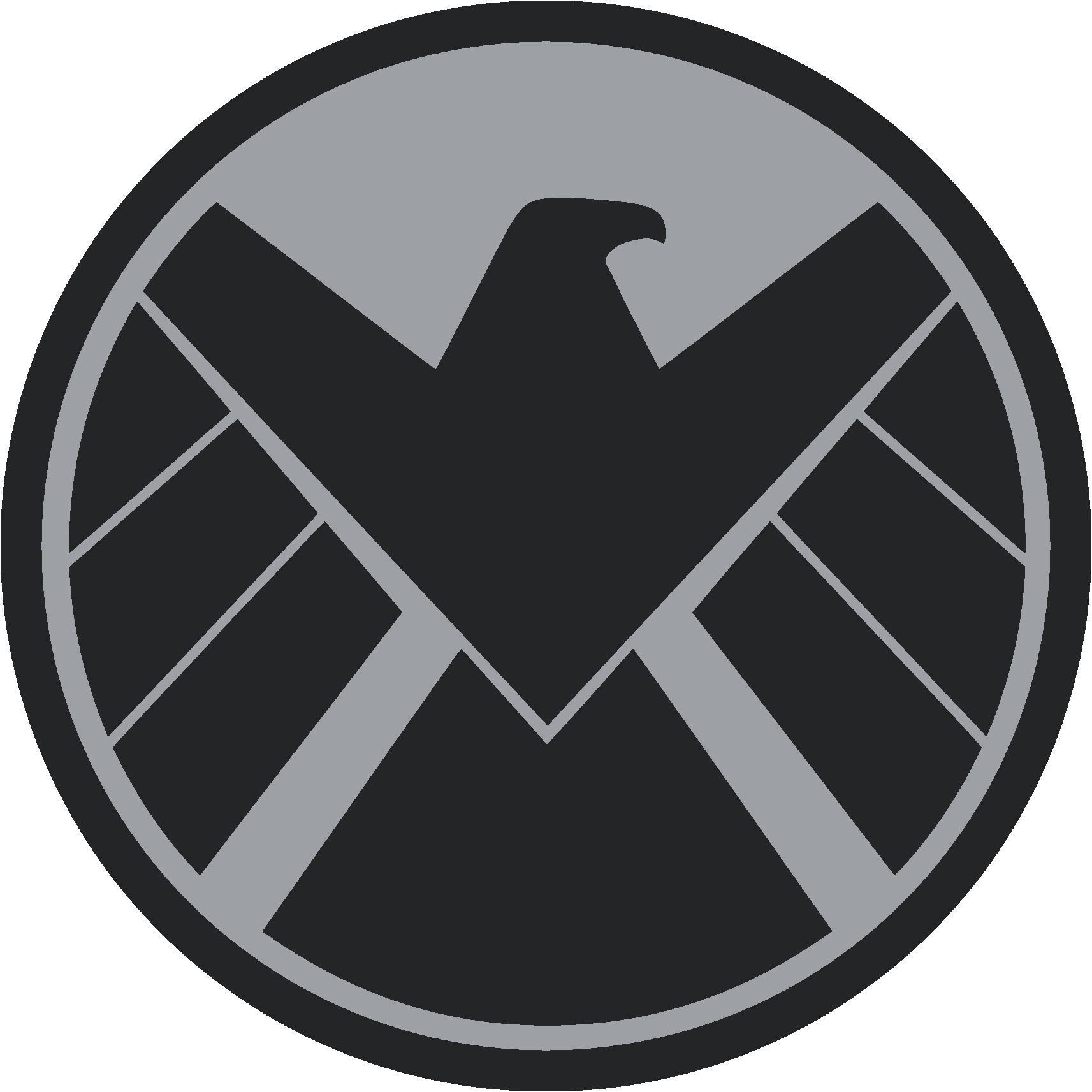 Agents of SHIELD logo Silver Metallic Novelty Marvel Custom Character