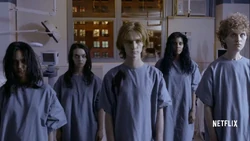 The victims wait for the 