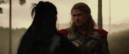 Thor habla con Hogun tras finalizar la Guerra de los Nueve Mundos.