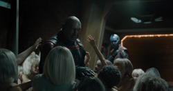 Drax playing with the freed 