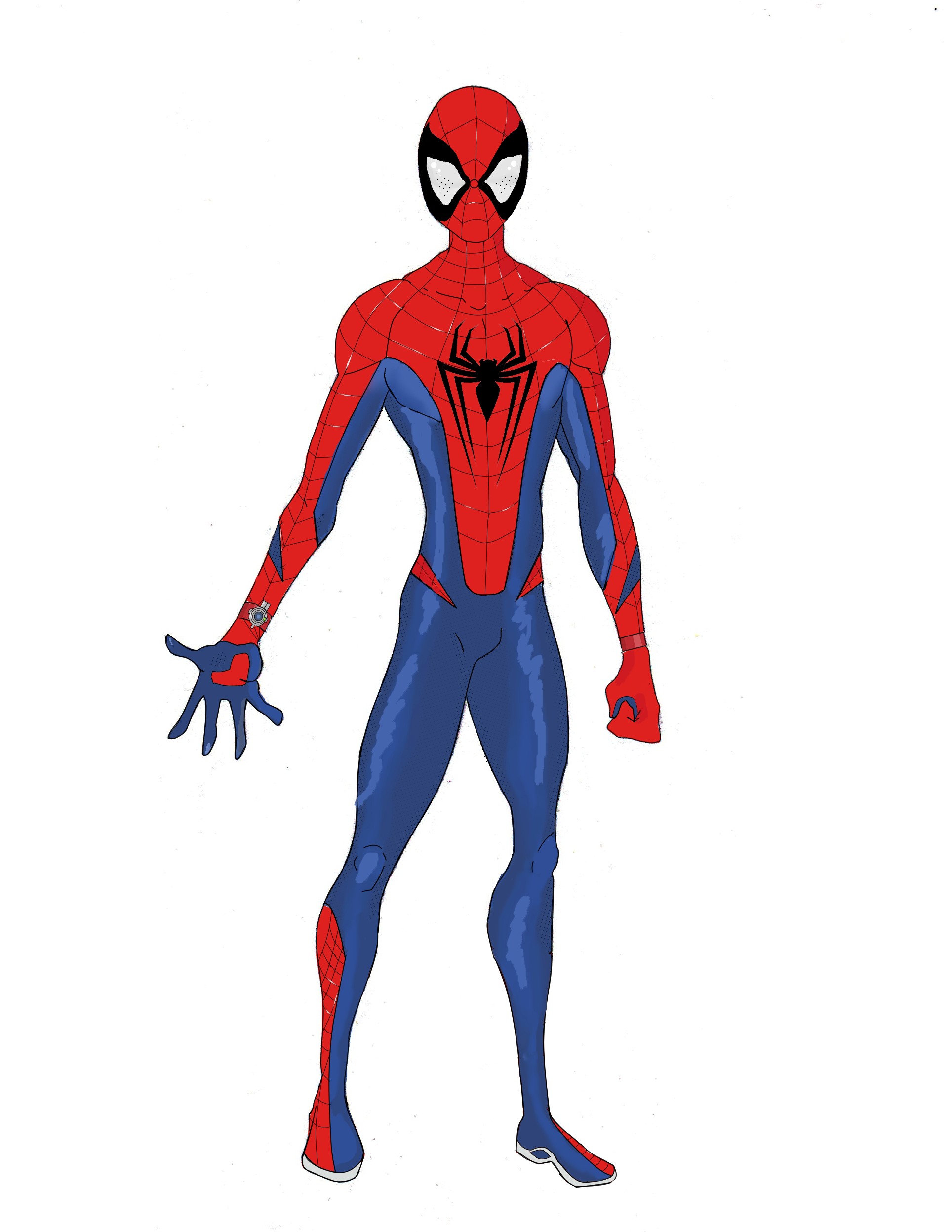 Does anyone know what the red part of the Spider-Man Advanced suit would be  made of in real life? I know the white part is carbon fiber and the blue  part would