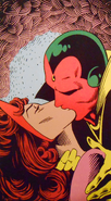 Vision and Wanda kissing