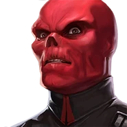 Red Skull: After first ingesting the heart-shaped herb and gaining superhuman strength at the cost of disfigurement