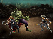 Ares vs Hulk and Thor