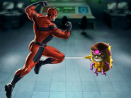 Hank Pym about to punch M.O.D.O.K.