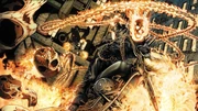 Eddie as The Ghost Rider hunting Blackdeath