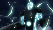 Spider-Man pulling Electro's armor off