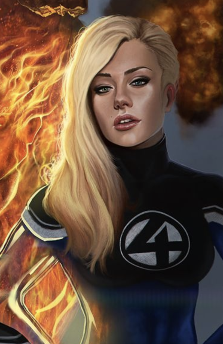 fantastic 4 invisible woman on fire