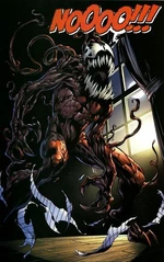 Gwendolyne Stacy (Clone) (Earth-616) and Carnage (Symbiote) (Earth-1610) from Ultimate Spider-Man Vol 1 128 0001