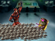 The Ant Swarm attacking M.O.D.O.K.