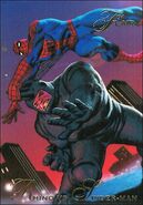 Aleksei Sytsevich (Earth-616) and Peter Parker (Earth-616) from Marvel Annual Flair Trading Cards 1994 Set 0001
