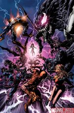 Dark Avengers (Earth-616) vs. Morgan Le Fay (Earth-616) from Dark Avengers Vol 1 2 001
