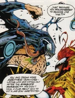 George Strickland (Earth-616), George Strickland's Symbiote, Donna Diego (Earth-616), and Scream (Symbiote) (Earth-616) from Venom The Hunted Vol 1 2 001