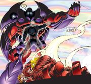 Onslaught (Psychic Entity) (Earth-616) and Cain Marko (Earth-616) from X-Men Vol 2 54 001