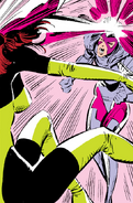 Hitting Rogue with a mental blast freeing her Carol Danvers persona From Uncanny X-Men #239