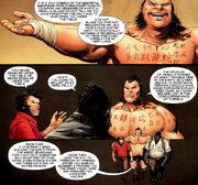 Fat Cobra (Earth-616) and James Howlett (Earth-616) from Wolverine Vol 4 18 0001
