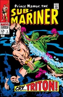 Sub-Mariner (Vol. 2) #2 "Cry... Triton!" Release date: February 29, 1968 Cover date: June, 1968