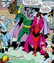 Nathaniel Richards (Immortus) (Earth-6311), Wanda Maximoff (Earth-616), and Avengers West Coast (Earth-616) from Avengers West Coast Vol 1 60 001