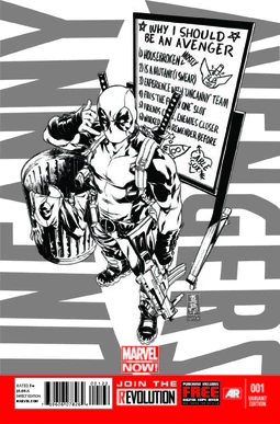 Uncanny Avengers Vol 1 1 Deadpool Call Me Maybe Sketch Variant