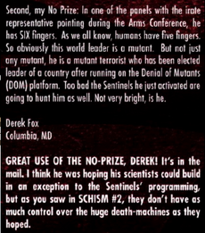 Derek Fox's No Prize from X-Men - Schism Vol 1 3