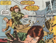 Attacking her brothers, Brian and Jamie, while under the influence of Doctor Synne From Captain Britain #10