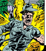 Dark Raider killed handgun-wielding Reed Richards (Earth-68994)