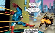Rogers dodging gunfire from Zodiac troops in Captain America #449