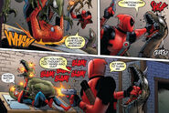 Wade Wilson and Peter Parker vs Symbiote Dinosaurs (Earth-616) from Cable & Deadpool Vol 1 50 0001