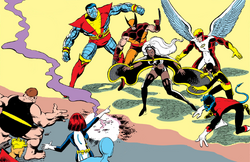 X-Men (Earth-616) and Brotherhood of Evil Mutants (Earth-616) from X-Men Vol 1 141 001