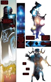 Arishem (First Cosmos), Beyonders, First Firmament (First Cosmos), Third Cosmos (Multiverse), and Eternity (Multiverse) from Ultimates 2 Vol 2 6 001