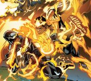 Empowered by the Phoenix Force, fighting Nighthawk From Avengers (Vol. 8) #41