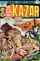 Ka-Zar (Vol. 2) #9 "The Man Who Hunted Dinosaur!" Release date: February 25, 1975 Cover date: June, 1975