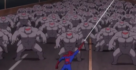 Spider-Man fights the Mindless Ones