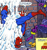 Spider-Man & Trapster glued to the wall (Earth-29234)