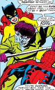 Lunatik trapped between Hellcat and Spider-Man From Defenders #61