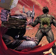 Thor killing a Builder in front of the universe