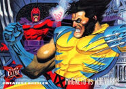 Max Eisenhardt (Earth-616) and James Howlett (Earth-616) from Ultra X-Men (Trading Cards) 1995 Set 001