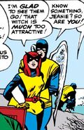 Angel flirting with Marvel Girl.