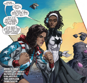 America Chavez (Earth-616) and Monica Rambeau (Earth-616) from Ultimates Vol 3 1 001