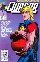 Quasar #29 "Having Her Baby!" Release date: October 8, 1991 Cover date: December, 1991