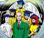 Charles Xavier (Earth-616) and the X-Men first graduation photo from X-Men Vol 1 7