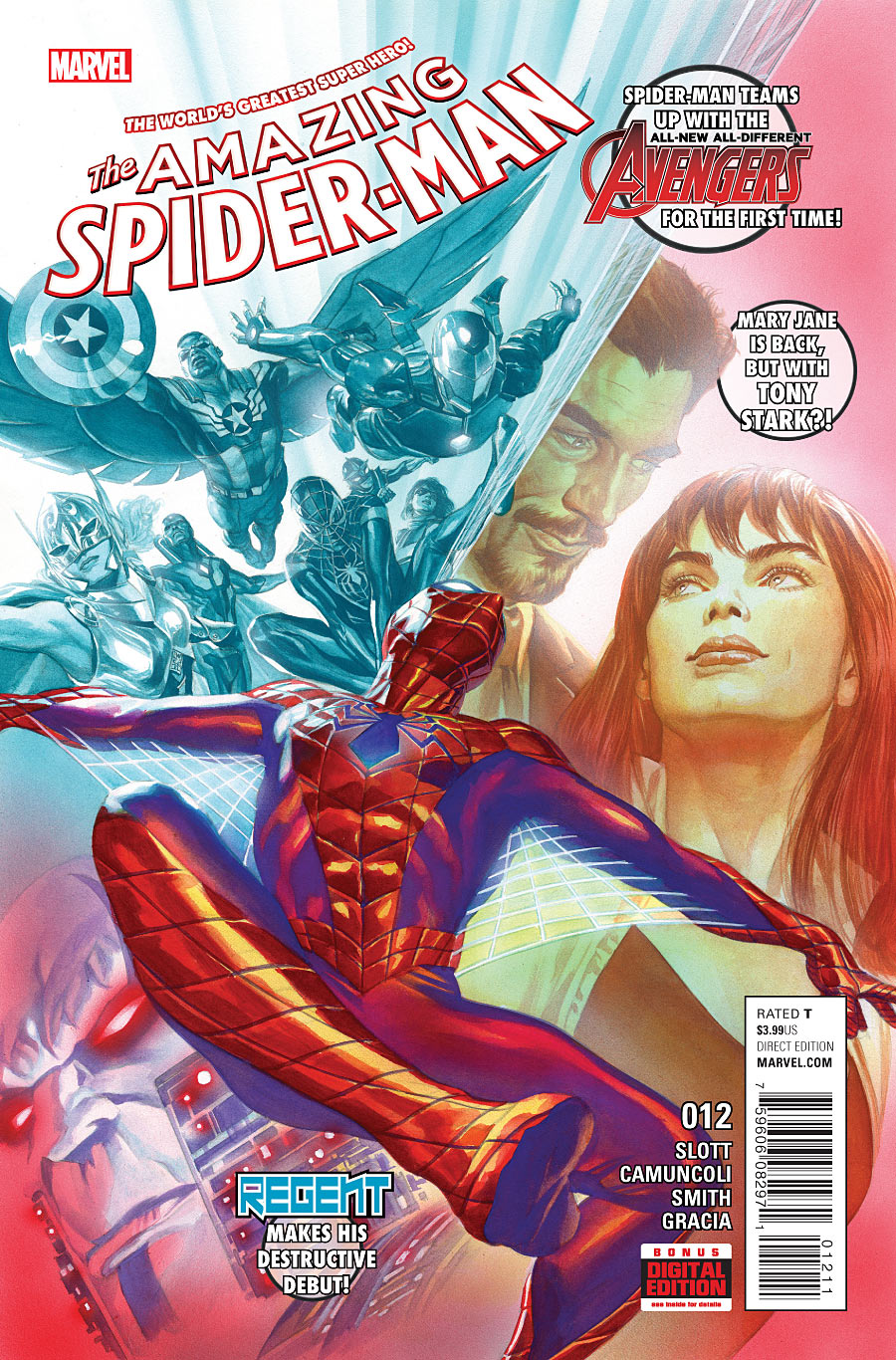Amazing Spider-Man #1 Marvel 2015 ALEX ROSS DESIGN 1:20 Variant 9.6 Near Mint+